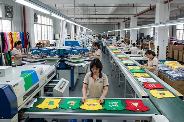 kids T-shirt factory production line for custom kids T-shirts